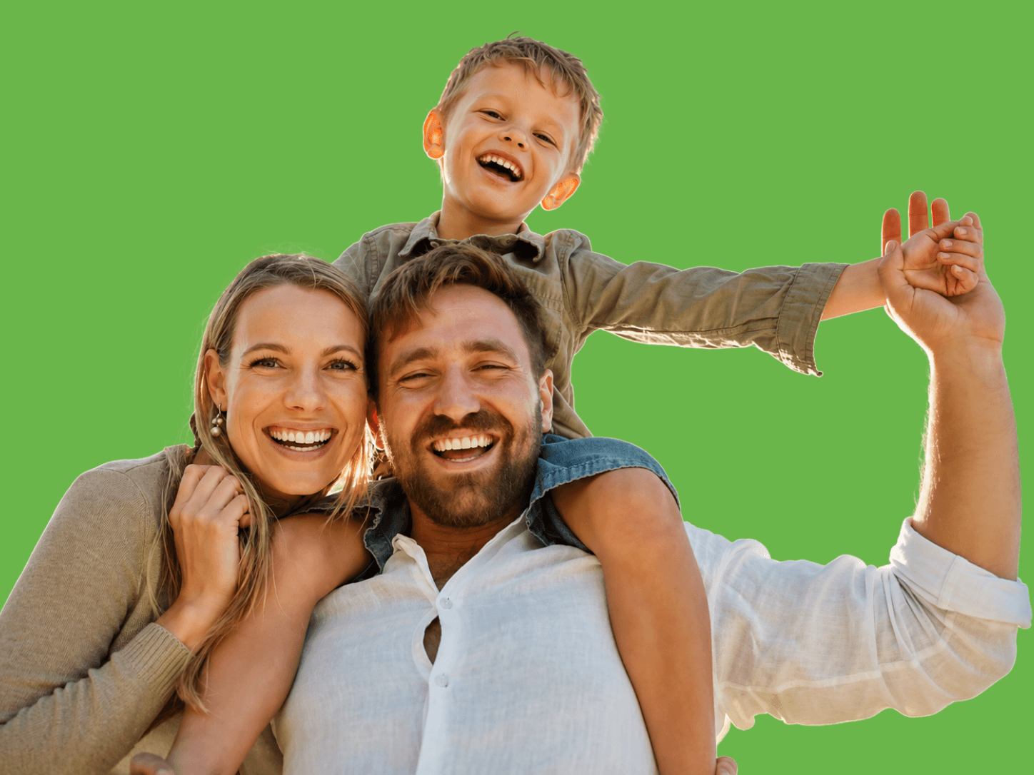 A smiling family spending time together